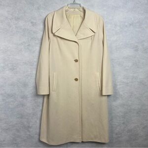 Mary Lane Womens Trench Coat Large Cream Vintage Union Made Flaws